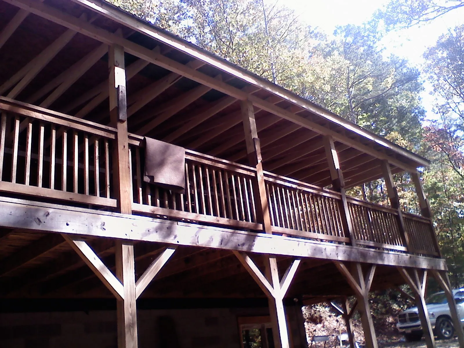 Timber framing under a new elevated porch and deck — Roof Leak Repair in Roachdale by Roofing Brothers
